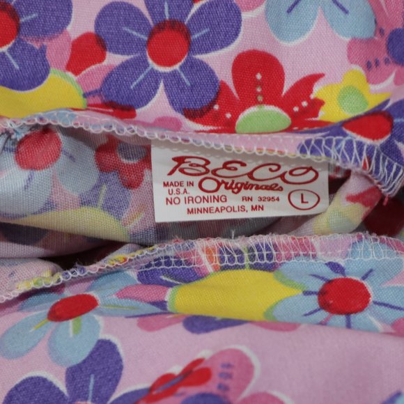 NOS Vintage 70s Floral Print Muumuu Dress Large - Picture 8 of 9